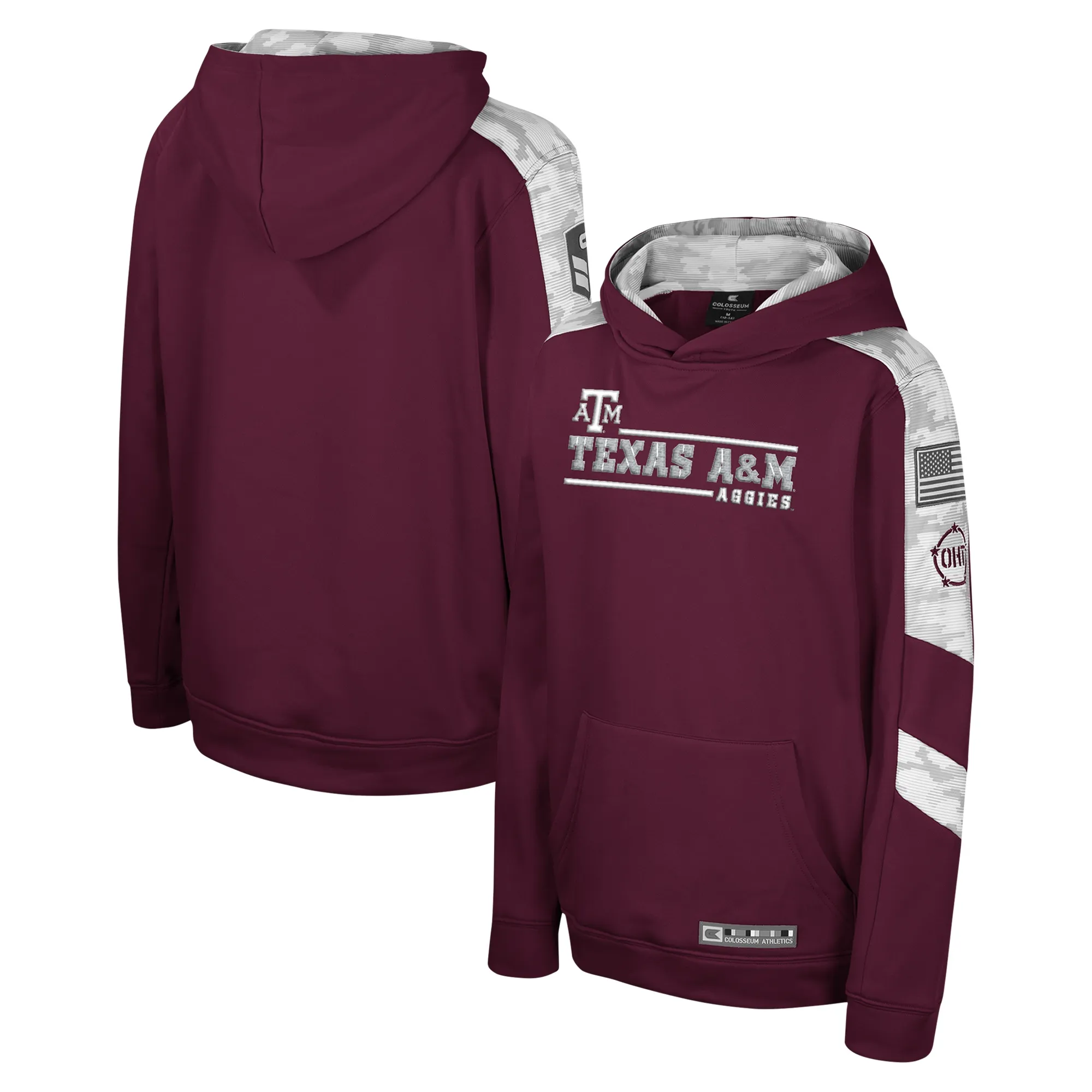 Lids Youth Colosseum Maroon Texas A&M Aggies OHT Military Appreciation Cyclone Digital Camo Pullover Hoodie